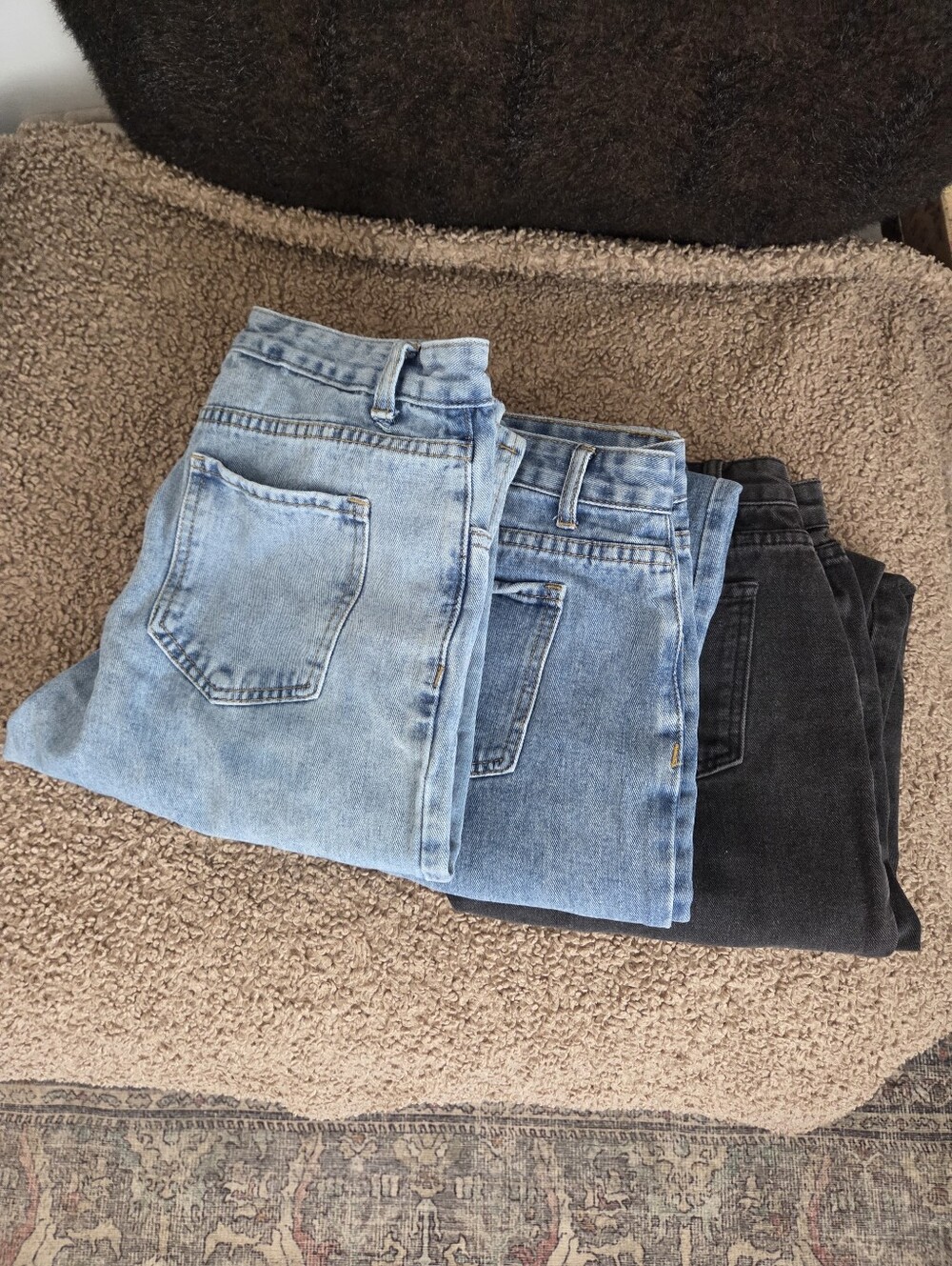 3 Pack - Women’s High-Rise Straight Jeans - Light Blue, Medium Blue, Black